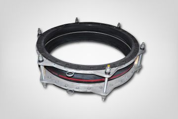 HKS DN 1000 type 2 rubber expansion joint, R model, with 6 tension rods and vacuum support ring